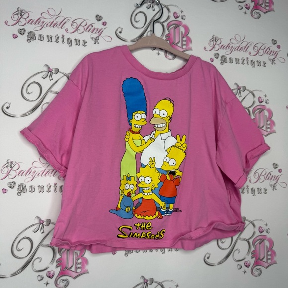 H&M the simpsons tshirt tee pink graphic tv show shirt top comfy baggy - Picture 3 of 5
